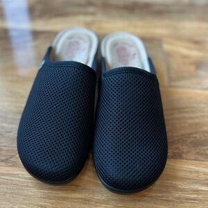 Black Mesh Slip-On Clogs Made in Italy Grunge Gothic Mom core